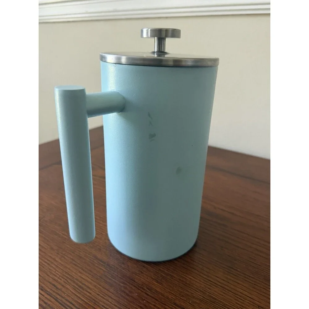 MIRA 34oz French Press Coffee Maker, Double Wall Insulated Stainless Steel, Blue